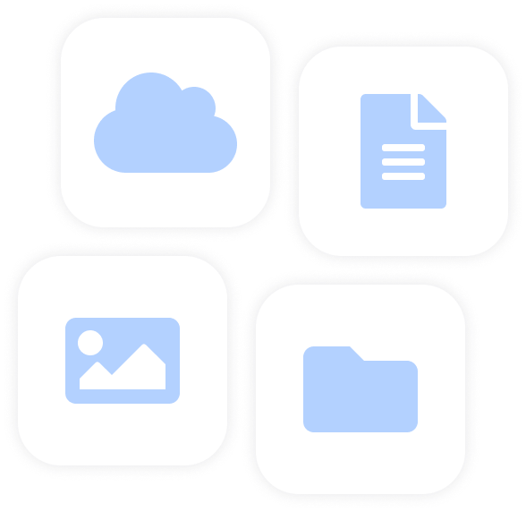 Infographic van wolk, document, foto en map